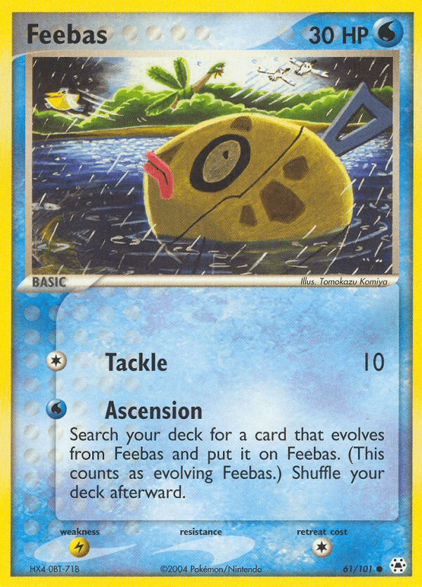 61, Common, EX: Hidden Legends, Lightning[×2], Normal, Reverse Holofoil, Water Feebas (61/101) [EX: Hidden Legends] - Trading Card World
