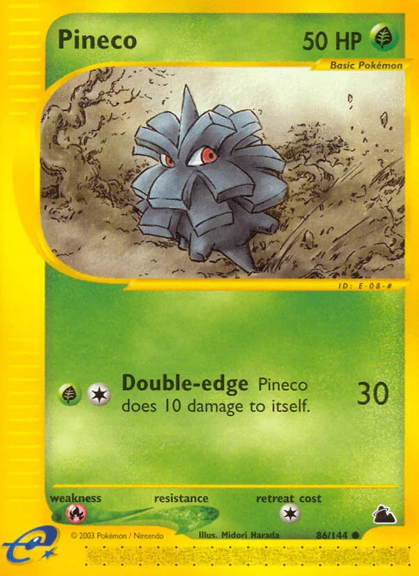86, Common, Fire[×2], Grass, Normal, Reverse Holofoil, Skyridge Pineco (86/144) [Skyridge] - Trading Card World