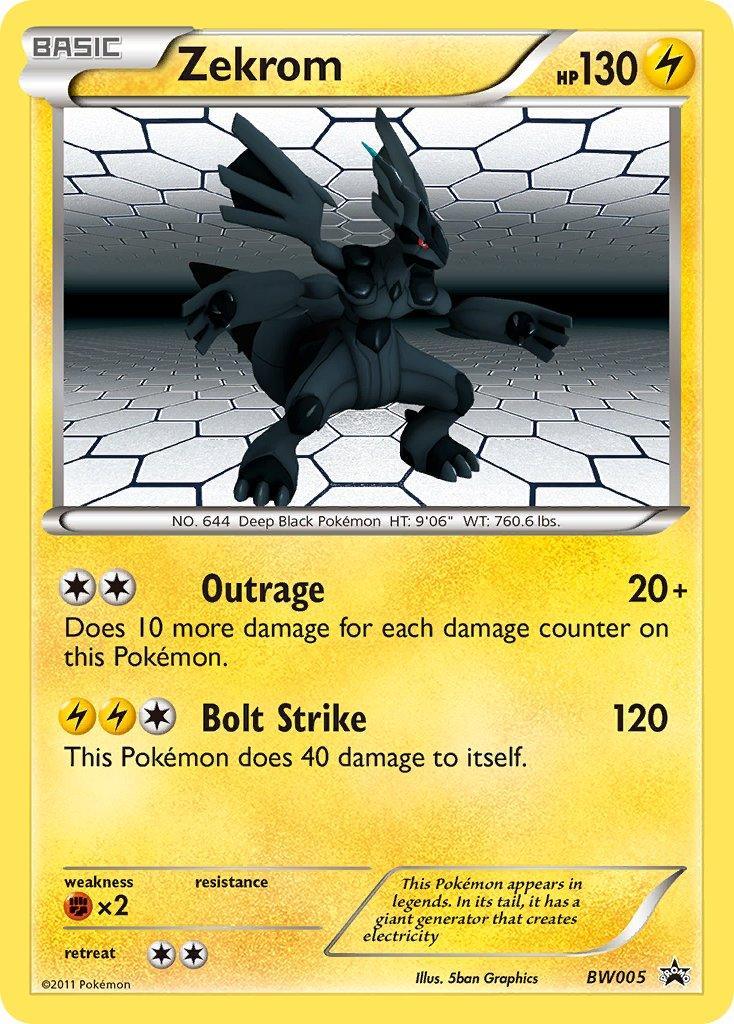 Black & White: Black Star Promos, Black Star Promo, BW005, Fighting[×2], Holofoil, Lightning Zekrom (BW005) [Black & White: Black Star Promos] - Trading Card World