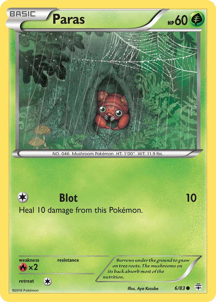 Common, Fire[×2], Grass, Normal, Reverse Holofoil, XY: Generations Paras (6/83) [XY: Generations] - Trading Card World