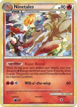 Fire, HeartGold & SoulSilver: Undaunted, Holo Rare, Holofoil, Water[×2] Ninetales (7/123) (Cracked Ice) [HeartGold & SoulSilver: Undaunted] - Trading Card World