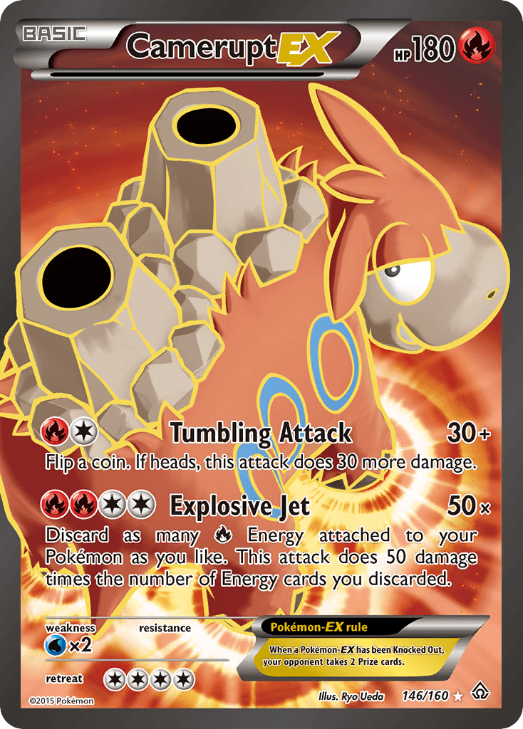 146, Fire, Holofoil, Ultra Rare, Water[×2], XY: Primal Clash Camerupt EX (146/160) [XY: Primal Clash] - Trading Card World