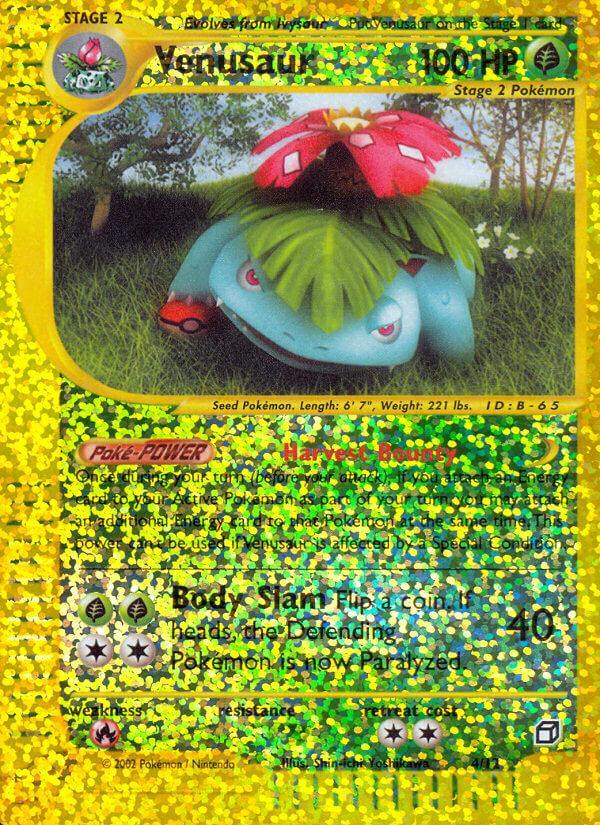 Box Topper, Fire[×2], Grass, Promo, Reverse Holofoil Venusaur (4/12) [Box Topper] - Trading Card World