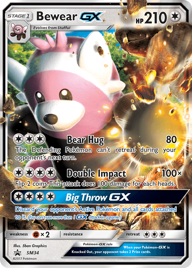 Black Star Promo, Colorless, Fighting[×2], Holofoil, SM34, Sun & Moon: Black Star Promos Bewear GX (SM34) [Sun & Moon: Black Star Promos] - Trading Card World