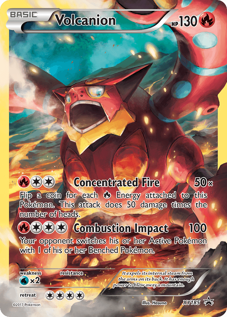 Fire, Holofoil, Promo, Water [x2], XY185, XY: Black Star Promos Volcanion (XY185) [XY: Black Star Promos] - Trading Card World