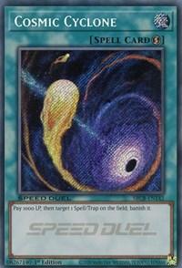 1st Edition, Quick-Play Spell, Secret Rare, Speed Duel: Battle City Box, Spell Cosmic Cyclone (Secret) [SBCB-EN142] Secret Rare - Trading Card World
