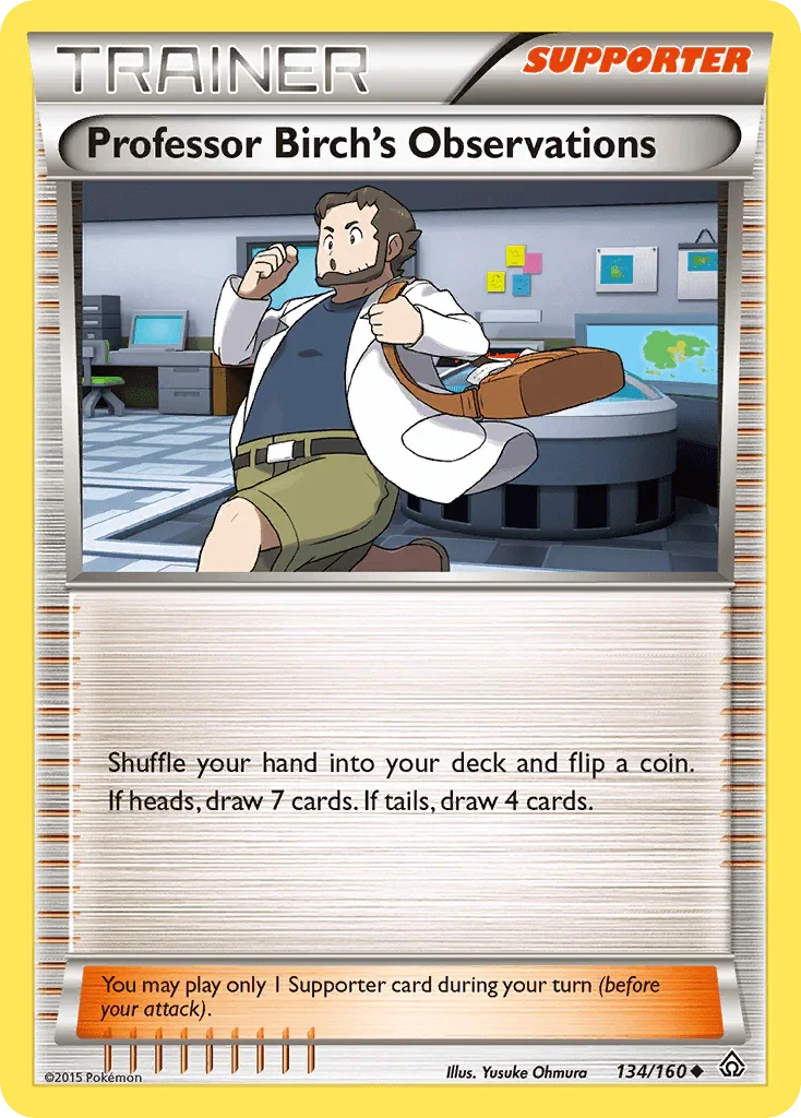 134, Normal, Reverse Holofoil, Supporter, Uncommon, XY: Primal Clash Professor Birch's Observations (134/160) [XY: Primal Clash] - Trading Card World