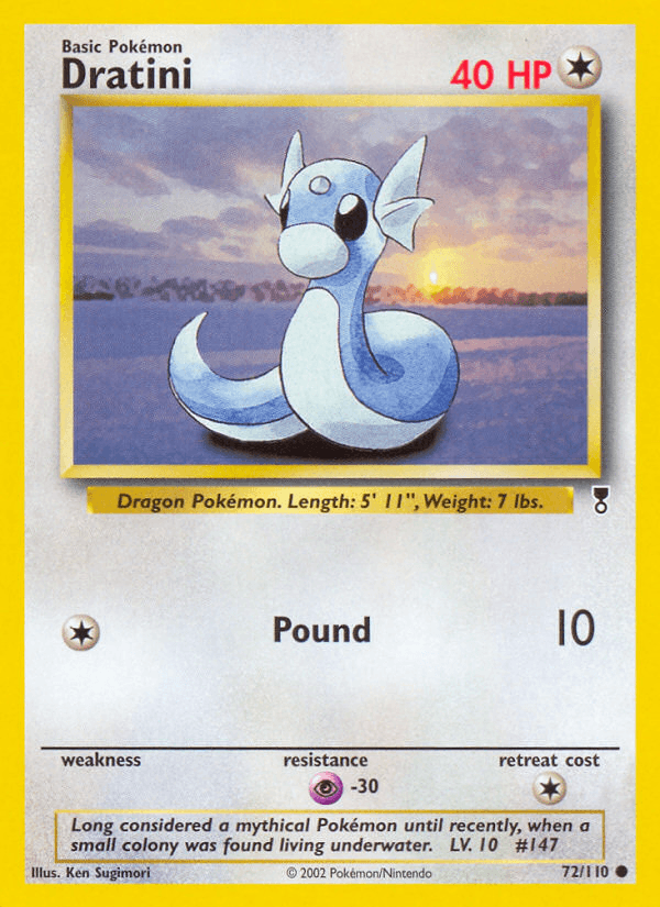 72, Colorless, Common, Legendary Collection, Normal, Psychic[-30], Reverse Holofoil Dratini (72/110) [Legendary Collection] - Trading Card World