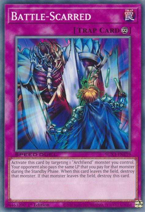 1st Edition, Common, Continuous Trap, Speed Duel GX: Duelists of Shadows, Trap Battle-Scarred [SGX3-ENE19] Common - Trading Card World