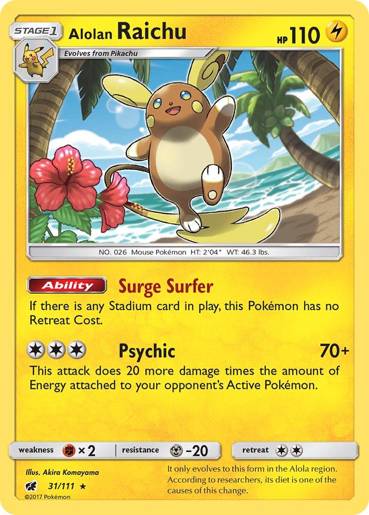 31, Fighting[×2], Lightning, Metal[-20], Normal, Rare, Sun & Moon: Crimson Invasion Alolan Raichu (31/111) (Theme Deck Exclusive) [Sun & Moon: Crimson Invasion] - Trading Card World