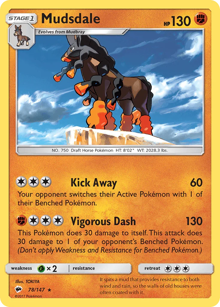 78, Sun & Moon: Burning Shadows Mudsdale (78/147) [Sun & Moon: Burning Shadows] - Trading Card World