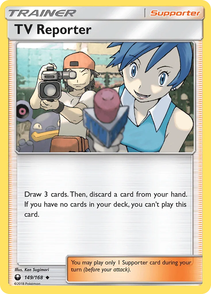 149, Normal, Reverse Holofoil, Sun & Moon: Celestial Storm, Supporter, Uncommon TV Reporter (149/168) [Sun & Moon: Celestial Storm] - Trading Card World