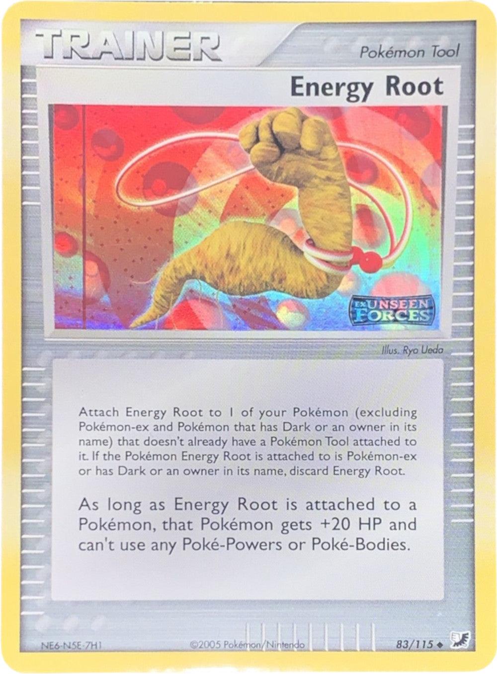 83, EX: Unseen Forces, Item, Reverse Holofoil, Uncommon Energy Root (83/115) (Stamped) [EX: Unseen Forces] - Trading Card World