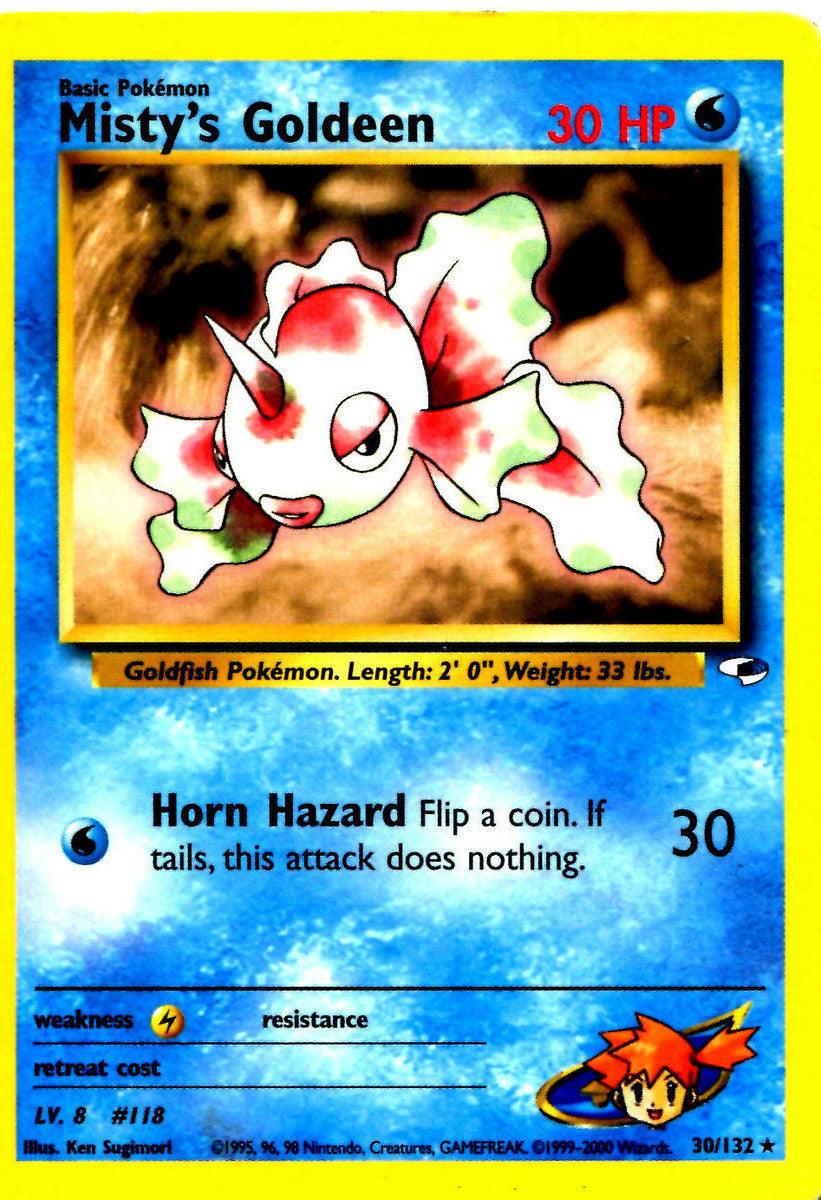 30, Gym Heroes Unlimited, Lightning[×2], Normal, Rare, Water Misty's Goldeen (30/132) [Gym Heroes Unlimited] - Trading Card World