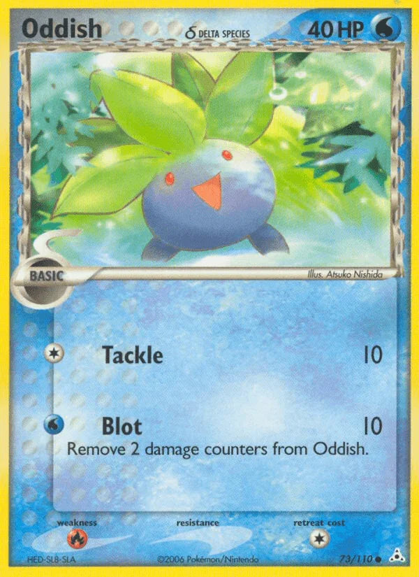 73, Common, EX: Holon Phantoms, Fire[×2], Normal, Water Oddish (73/110) (Delta Species) [EX: Holon Phantoms] - Trading Card World