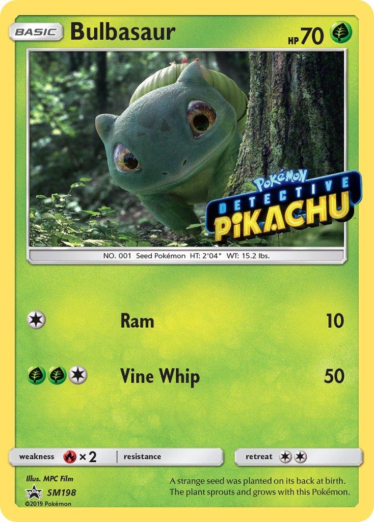 Fire[×2], Grass, Holofoil, Promo, SM198, Sun & Moon: Black Star Promos Bulbasaur (SM198) (Detective Pikachu Stamped) [Sun & Moon: Black Star Promos] - Trading Card World
