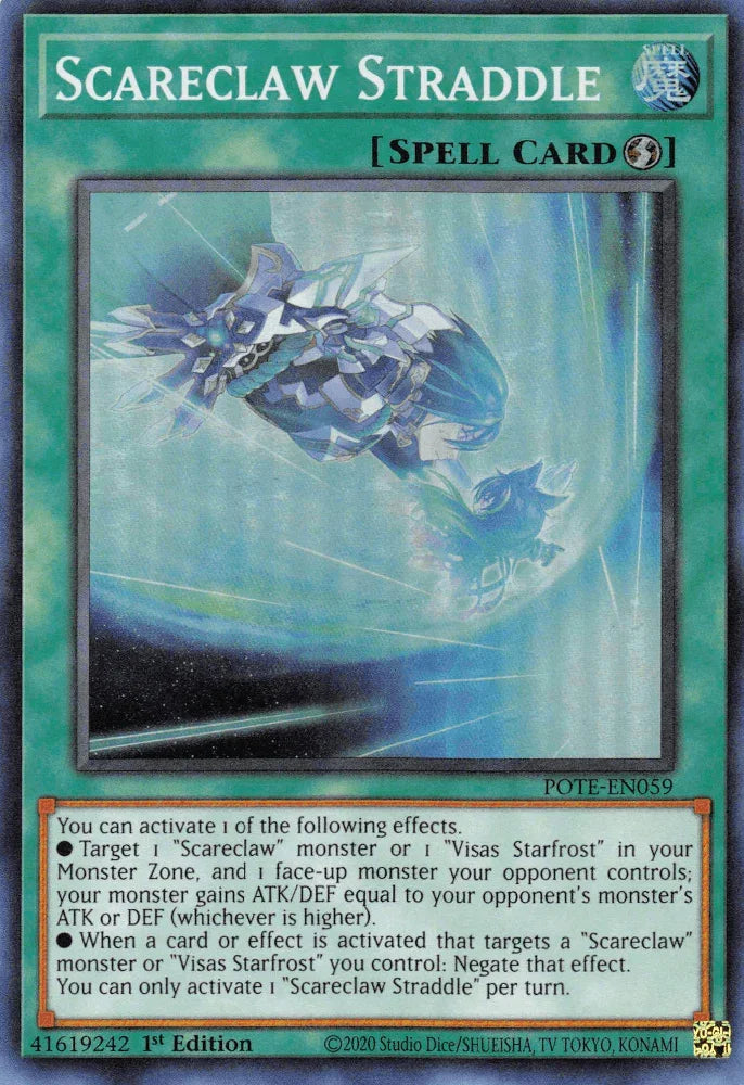 1st Edition, Power of the Elements, Quick-Play Spell, Spell, Super Rare, Unlimited Scareclaw Straddle [POTE-EN059] Super Rare - Trading Card World