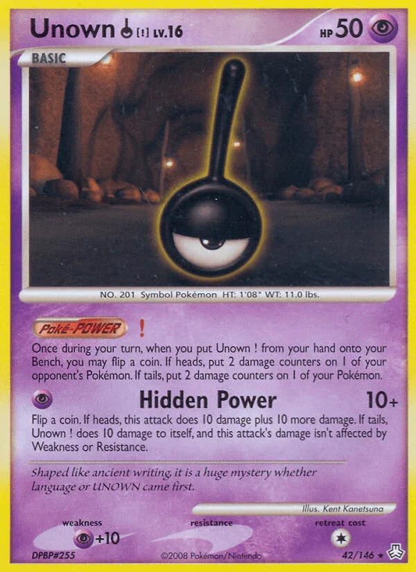 42, Diamond & Pearl: Legends Awakened, Normal, Psychic, Psychic[+10], Rare, Reverse Holofoil Unown ! (42/146) [Diamond & Pearl: Legends Awakened] - Trading Card World