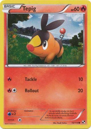 15, Black & White: Base Set, Fire, Holofoil, Promo, Water[×2] Tepig (15/114) (Cosmos Holo) [Black & White: Base Set] - Trading Card World