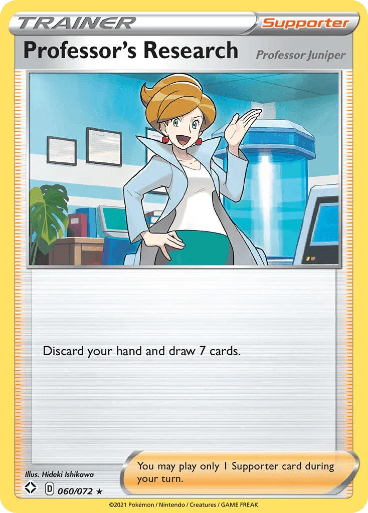 060, Holofoil, Rare, Supporter, Sword & Shield: Shining Fates Professor's Research (060/072) (Professor Juniper) [Sword & Shield: Shining Fates] - Trading Card World