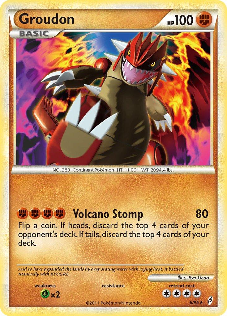 Fighting, Grass[×2], HeartGold & SoulSilver: Call of Legends, Normal, Rare Groudon (6/95) (Theme Deck Exclusive) [HeartGold & SoulSilver: Call of Legends] - Trading Card World