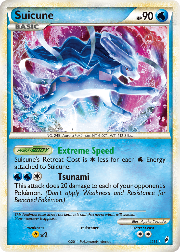 HeartGold & SoulSilver: Call of Legends, Holofoil, Lightning[×2], SL11, Ultra Rare, Water Suicune (SL11) [HeartGold & SoulSilver: Call of Legends] - Trading Card World