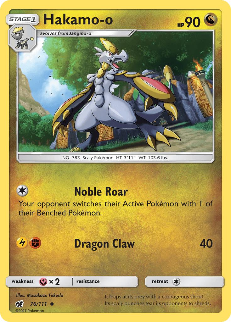 76, Dragon, Fairy[×2], Normal, Reverse Holofoil, Sun & Moon: Crimson Invasion, Uncommon Hakamo-o (76/111) [Sun & Moon: Crimson Invasion] - Trading Card World