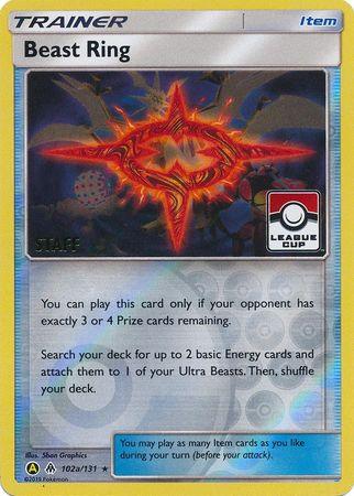 102a, Item, Promo, Reverse Holofoil, Sun & Moon: Forbidden Light Beast Ring (102a/131) (League Promo Staff) [Sun & Moon: Forbidden Light] - Trading Card World