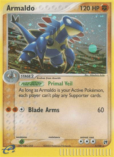 EX: Sandstorm, Fighting, Grass[×2], Holo Rare, Holofoil, Reverse Holofoil Armaldo (1/100) [EX: Sandstorm] - Trading Card World