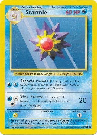 64, Base Set Unlimited, Common, Lightning[×2], Normal, Water Starmie (64/102) [Base Set Unlimited] - Trading Card World