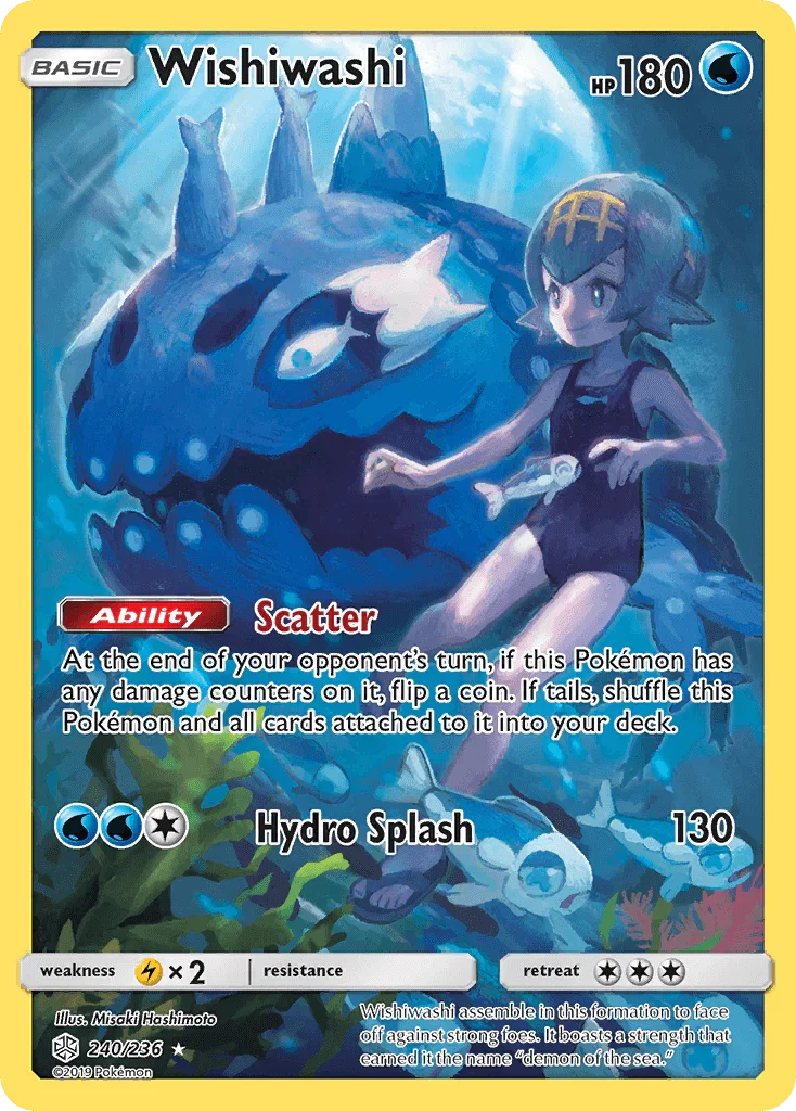 240, Holofoil, Lightning[×2], Secret Rare, Sun & Moon: Cosmic Eclipse, Water Wishiwashi (240/236) [Sun & Moon: Cosmic Eclipse] - Trading Card World