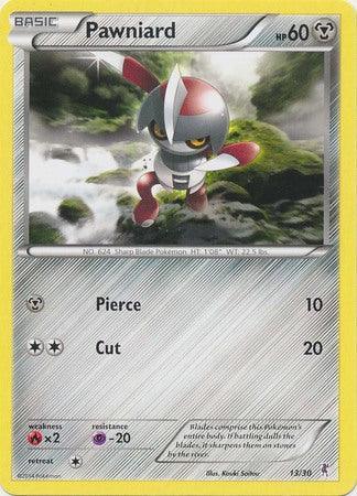 13, Fire[×2], Metal, Normal, Promo, Psychic[-20], XY: Trainer Kit 1 - Bisharp Pawniard (13/30) [XY: Trainer Kit 1 - Bisharp] - Trading Card World