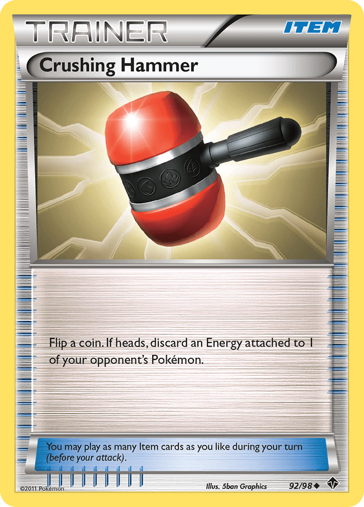 92, Black & White: Emerging Powers, Item, Normal, Reverse Holofoil, Uncommon Crushing Hammer (92/98) [Black & White: Emerging Powers] - Trading Card World