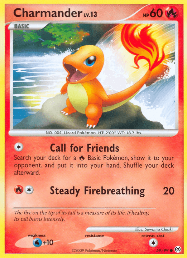59, Common, Fire, Normal, Platinum: Arceus, Reverse Holofoil, Water[+10] Charmander (59/99) [Platinum: Arceus] - Trading Card World
