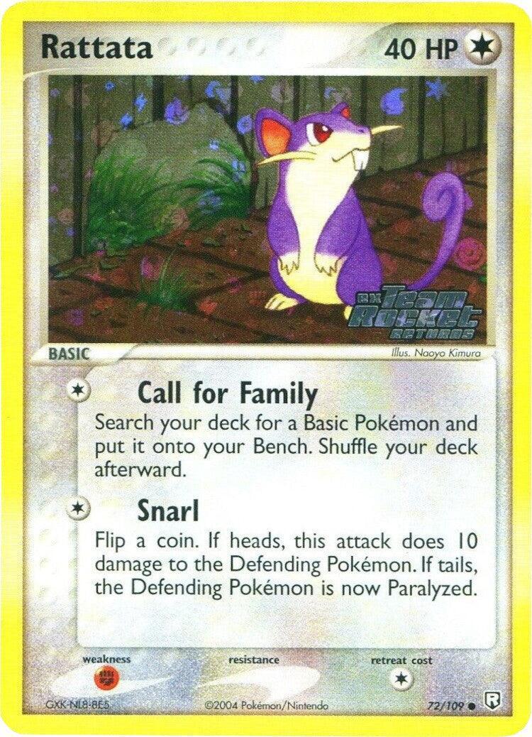 72, Colorless, Common, EX: Team Rocket Returns, Fighting[×2], Reverse Holofoil Rattata (72/109) (Stamped) [EX: Team Rocket Returns] - Trading Card World