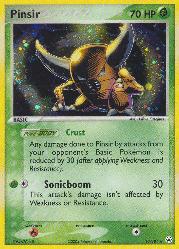 13, EX: Hidden Legends, Fire[×2], Grass, Holo Rare, Holofoil, Reverse Holofoil Pinsir (13/101) [EX: Hidden Legends] - Trading Card World