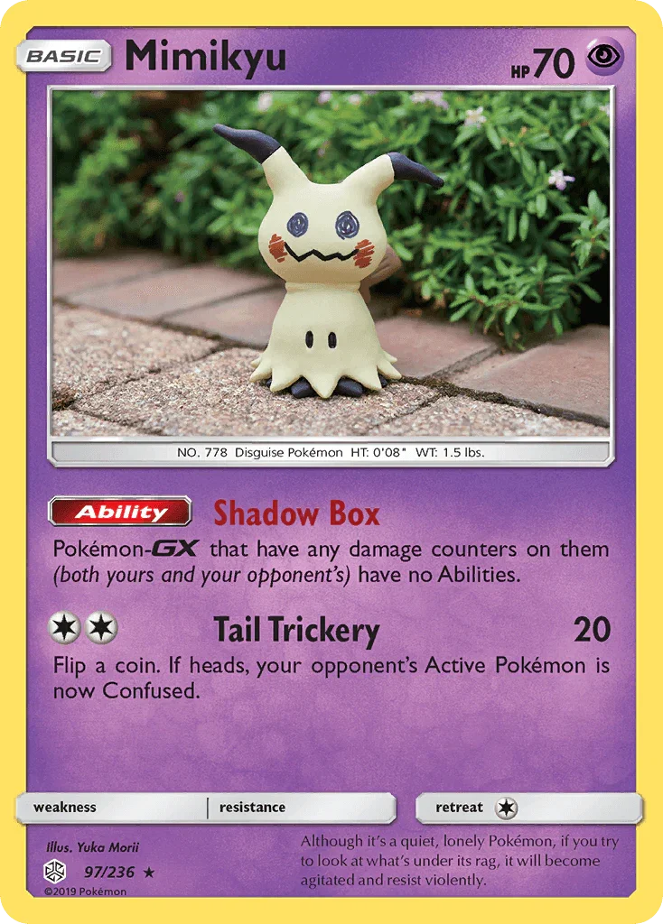 97, Normal, Psychic, Rare, Reverse Holofoil, Sun & Moon: Cosmic Eclipse Mimikyu (97/236) [Sun & Moon: Cosmic Eclipse] - Trading Card World