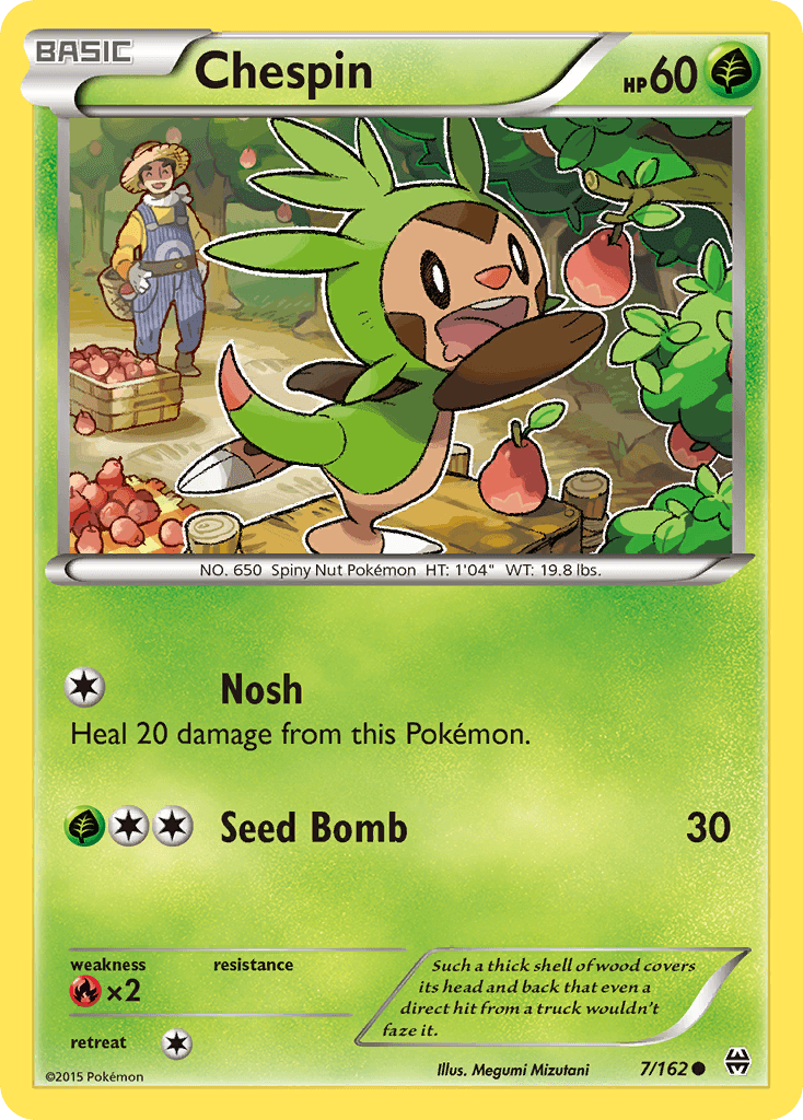 Common, Fire[×2], Grass, Normal, Reverse Holofoil, XY: BREAKthrough Chespin (7/162) [XY: BREAKthrough] - Trading Card World