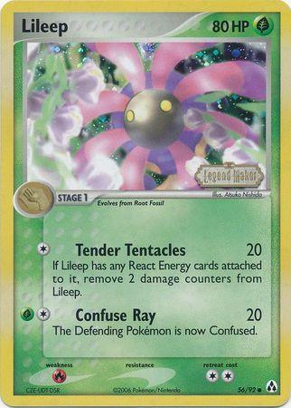 56, Common, EX: Legend Maker, Fire[×2], Grass, Reverse Holofoil Lileep (56/92) (Stamped) [EX: Legend Maker] - Trading Card World