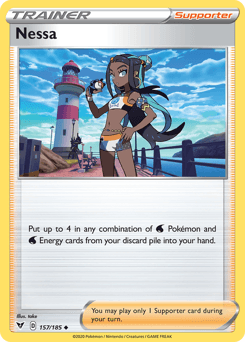 157, Normal, Reverse Holofoil, Supporter, Sword & Shield: Vivid Voltage, Uncommon Nessa (157/185) [Sword & Shield: Vivid Voltage] - Trading Card World
