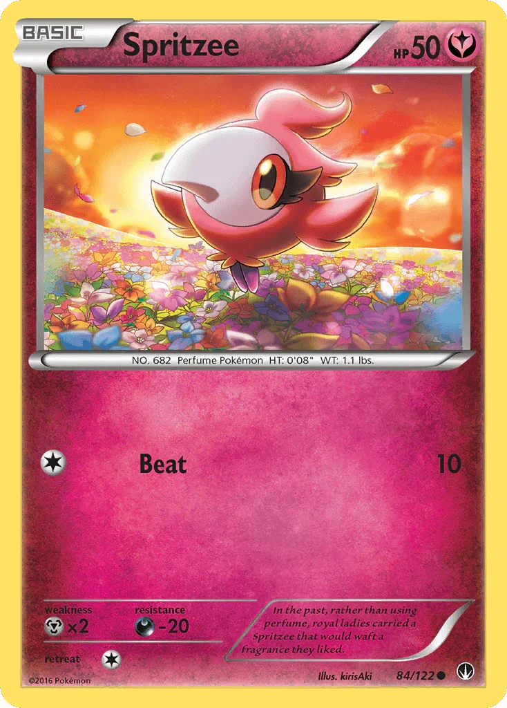 84, Common, Darkness[-20], Fairy, Metal[×2], Normal, Reverse Holofoil, XY: BREAKpoint Spritzee (84/122) [XY: BREAKpoint] - Trading Card World