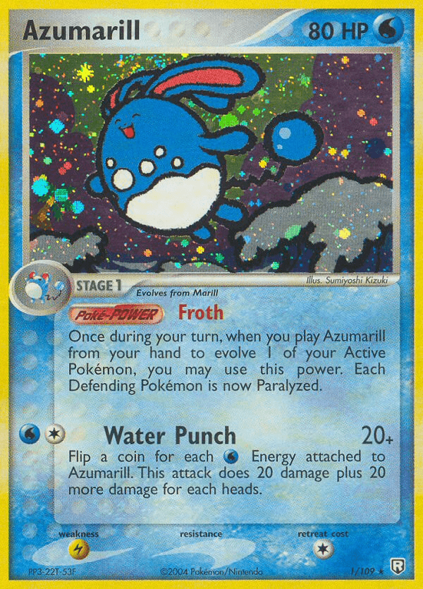 EX: Team Rocket Returns, Holo Rare, Holofoil, Lightning[×2], Water Azumarill (1/109) [EX: Team Rocket Returns] - Trading Card World