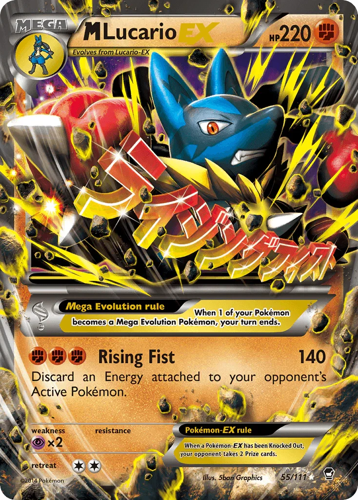 55, Fighting, Holofoil, Psychic[×2], Ultra Rare, XY: Furious Fists M Lucario EX (55/111) [XY: Furious Fists] - Trading Card World