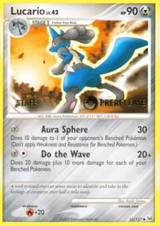 53, Diamond & Pearl: Black Star Promos, Fire[+20], Metal, Normal, Promo Lucario (53/127) (Staff Prerelease Promo) [Diamond & Pearl: Black Star Promos] - Trading Card World