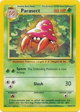 41, Fire[×2], Grass, Jungle Unlimited, Normal, Uncommon Parasect (41/64) [Jungle Unlimited] - Trading Card World
