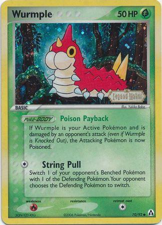 70, Common, EX: Legend Maker, Fire[×2], Grass, Reverse Holofoil Wurmple (70/92) (Stamped) [EX: Legend Maker] - Trading Card World