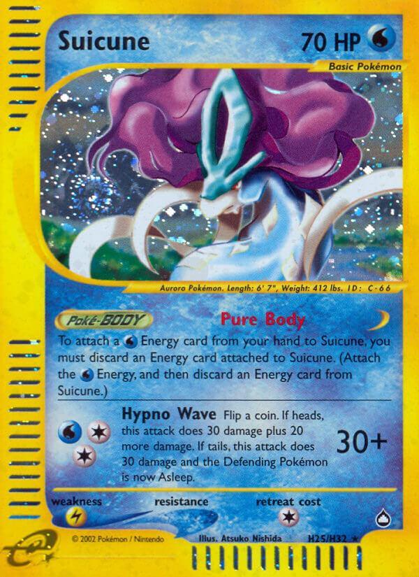 Aquapolis, H25, Holofoil, Lightning[×2], Rare, Reverse Holofoil, Water Suicune (H25/H32) [Aquapolis] - Trading Card World