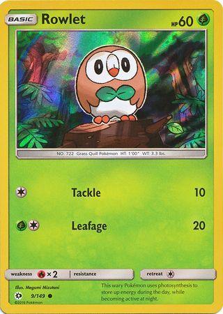 Fire[×2], Grass, Holofoil, Promo, Sun & Moon: Base Set Rowlet (9/149) (Water Web Holo) [Sun & Moon: Base Set] - Trading Card World