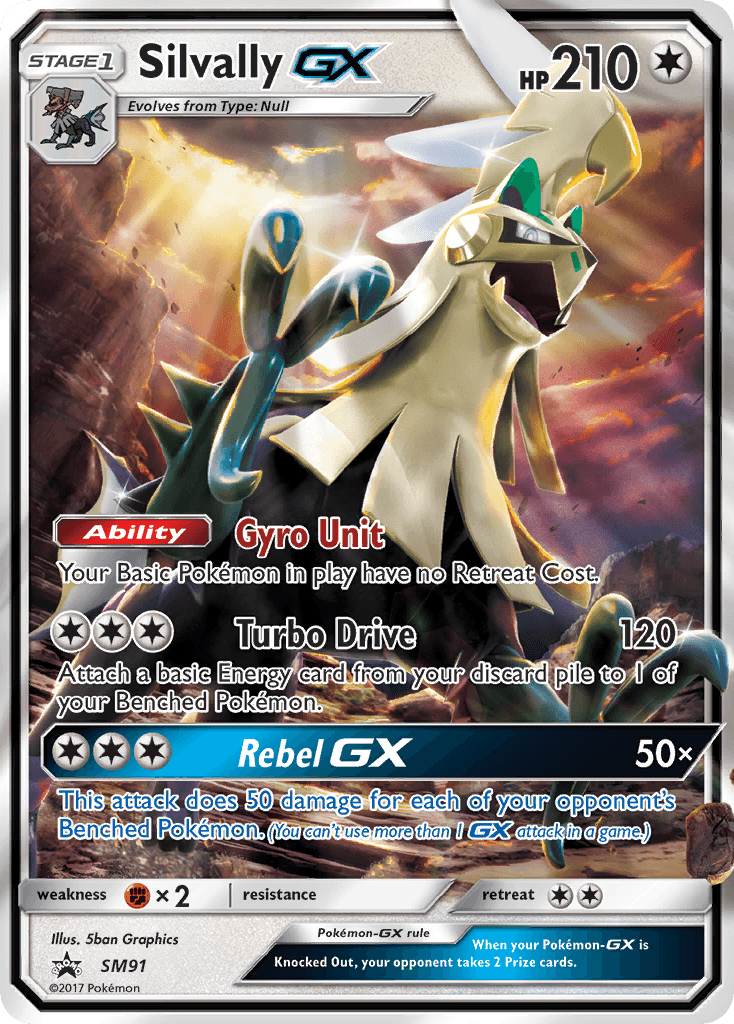 Black Star Promo, Colorless, Fighting[×2], Holofoil, SM91, Sun & Moon: Black Star Promos Silvally GX (SM91) [Sun & Moon: Black Star Promos] - Trading Card World