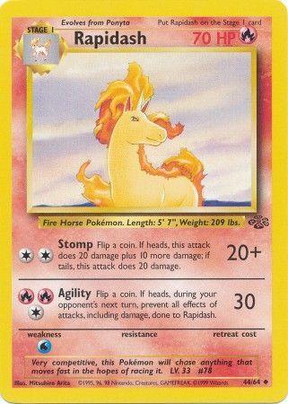 44, Fire, Jungle Unlimited, Normal, Uncommon, Water[×2] Rapidash (44/64) [Jungle Unlimited] - Trading Card World